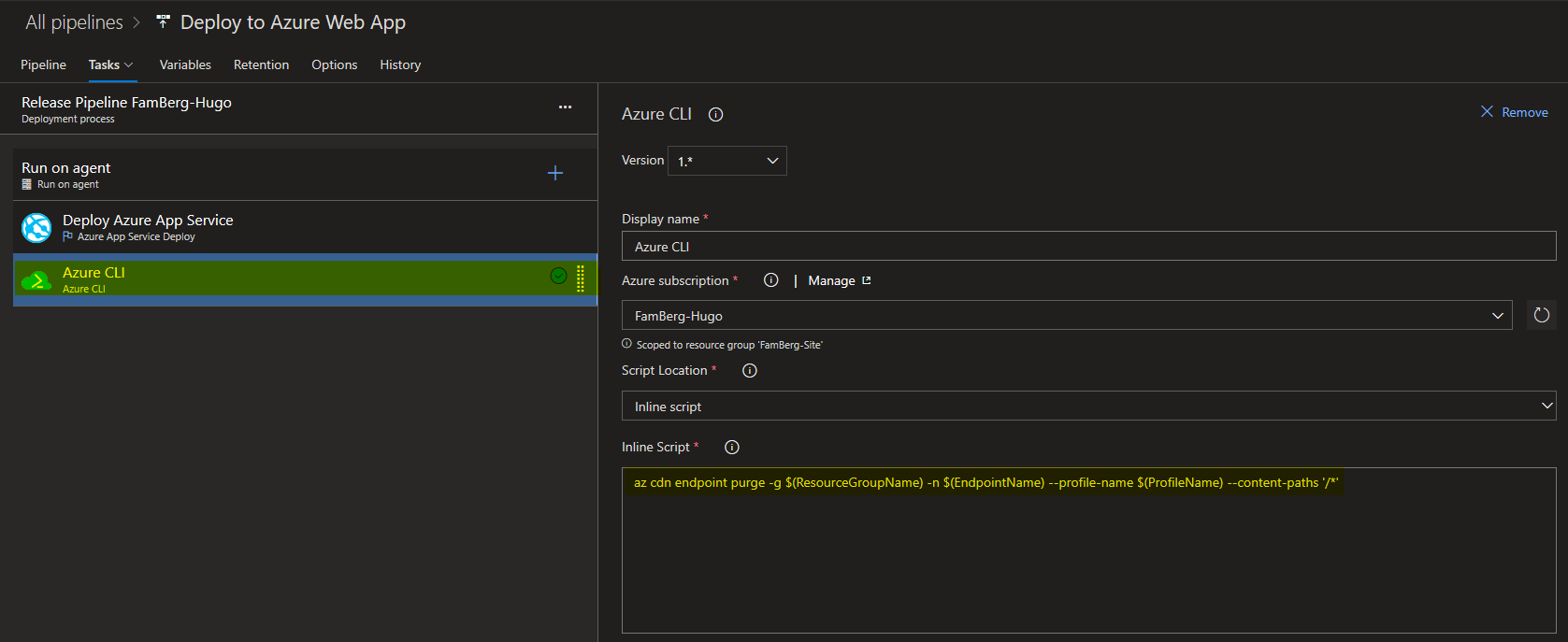 Purge CDN content with Azure CLI in your DevOps CI/CD for Hugo The